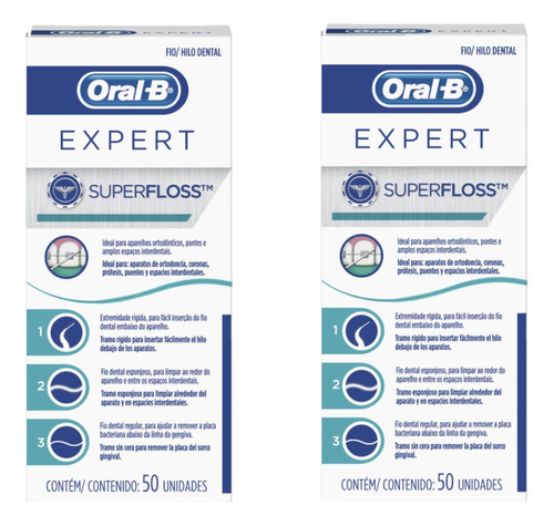 Fio Dental Oral-b Superfloss 100 Unid 2 Caixas