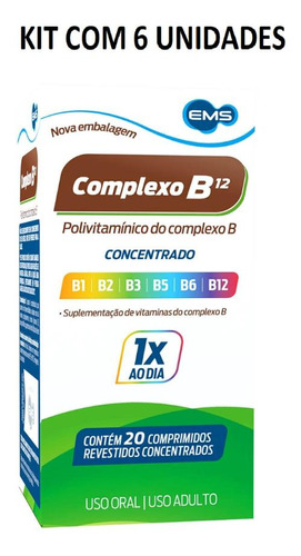 Kit Complexo B12 Com 6un De 20 Comprimidos Revestidos Cada