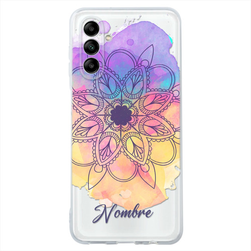 Funda Galaxy Antigolpes Mandalas Personalizada Con Nombre