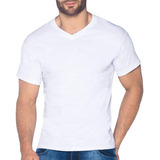 Camiseta Cuello V Blanco Para Hombre Croydon
