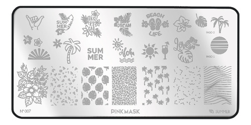 Placa Stamping Pink Mask #7 Summer