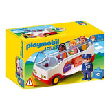 Micro Playmobil 1-2-3 Airport Shuttle Bus -incluye 4 Muñecos