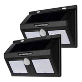 Pack X2 Lámparas Solares 40 Led Con Sensor De Movimiento