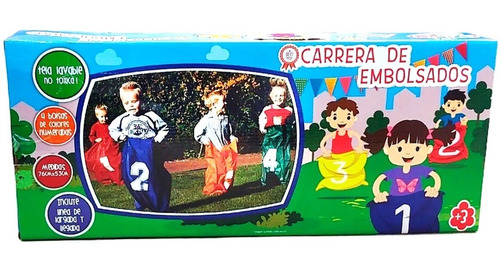 Juego Carrera De Embolsados 4 Niños Bolsas Super Cla 7740