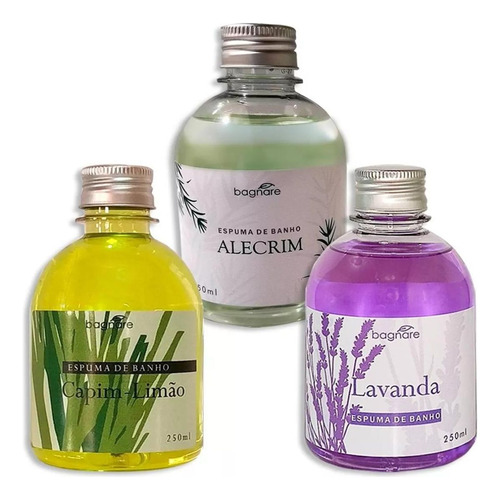 Kit 3 Espumas Banheira Hidro Relaxante Refrescante Aromas