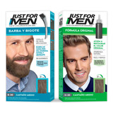 Kit Tinte Just For Men Castaño Medio Para Cabello Y Barba 