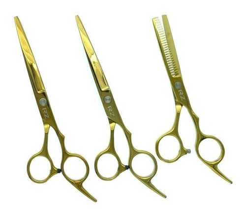 Tijeras Profesionales Cabello - Kit Completo Oro Micro