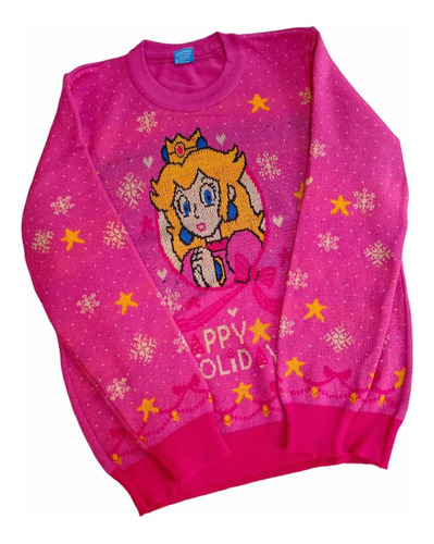 Ugly Sweater Princesa Peach Mario Bros Talla Grande
