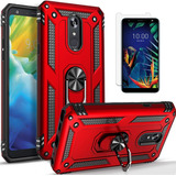 Funda Para LG Rebel 4 Lte, Rojo/soporte/resistente/rigida