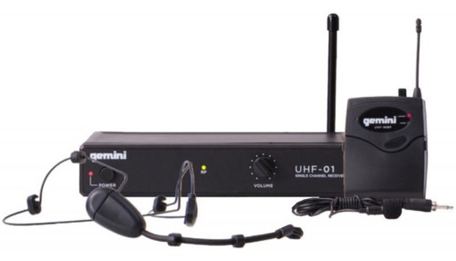 Micrófono Inalámbrico De Cintillo/solapa Uhf01hl Gemini Color Negro