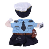 Disfraz De Halloween Mascotas De Policía Con Polera Celeste 