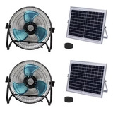 Ventilador Megaluz Moderno Recargable Con Panel Solar 2pzs