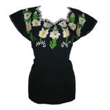 Blusa Artesanal Grande Bordada Manta Chiapas