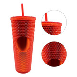 Termo Tumbler Vaso Studded Plastico Popote 700 Ml Colores Color Rojo Bling