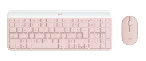 Kit Teclado Y Mouse Inalámbrico Logitech Mk470 Español Rosa