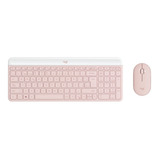 Kit Teclado Y Mouse Inalámbrico Logitech Mk470 Español Rosa