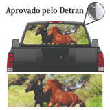 Adesivo Perfurado Vidro Traseiro Cavalos Md.05 Pickup Suvs