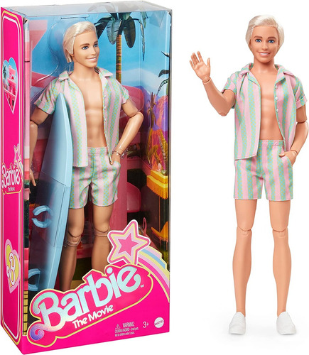 Muñeca Barbie La Pelicula Ken Striped Beach Matching Set