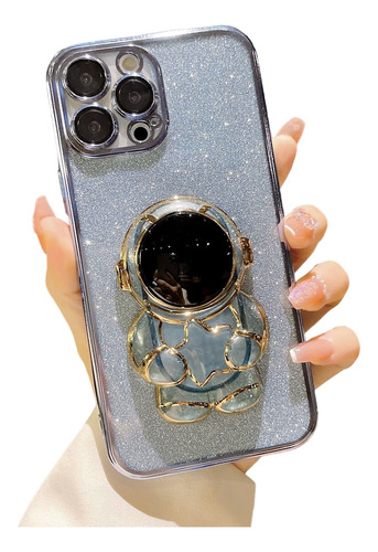 Funda Astronauta Con Glitter Para iPhone Varios Modelos