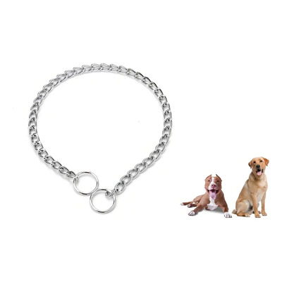 Coleira Enforcador Viu Pet Aço Cromado Elo Chato Cachorro Grande 70cm Gg - 70cm