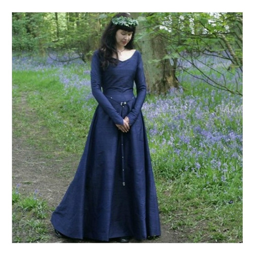 Bx) Vestido Gótico Medieval De Mujer Vestido Vintage De