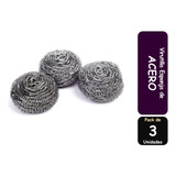 3pack Virutillas Esponjas De Acero Para Sarten Ollas Cocina