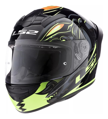 Casco Moto Ls2 352 Rookie Stinger + Alerón Spoiler Mg Bikes