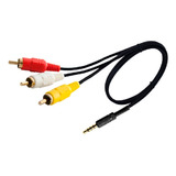 Cable Video Y Audio Estereo Jack 3.5 A 3 Rca De 2 Mts