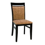 Silla Madera Tapizada Chenille Ecocuero Comedor Con Lustre