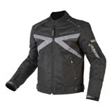 Campera Moto Nine To One Nto Cordura Volt Negra Gris Agrobik