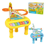 Piano Teclado Musical Infantil Pinguim Feliz 2 Em 1 Luz Som