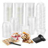 Pumtus Paquete De 100 Vasos De Postre De Plástico Con Tapas 