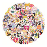 Pack De 50 Stickers Pvc Sailor Moon Impermeables Taza Anime