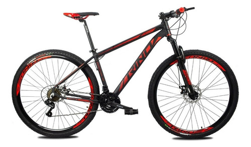 Bicicleta Aro 29 Rino- New Atacama Shimano Cabo Embutido Cor Preto/vermelho Tamanho Do Quadro 15