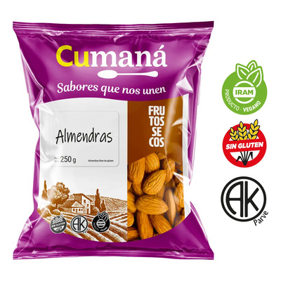 Almendras Peladas Cumana Flow Pack X 250 Grs - Sin Gluten | MercadoLibre