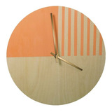 Reloj De Pared Alexandria 30cm De Madera Guatambú Silencioso