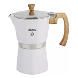 Cafetera Italiana 6 Pocillos Moka Hudson Blanco Esmaltado