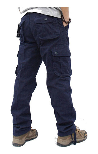 Overol Casual Cargo Pants Hombre Multi Bolsillo Baggy