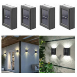 4 X Arandela Solar Slim 2 Focos Luminaria Parede Externo Ip6