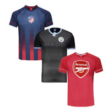 Kit 03 Camisas De Times Europeus Licenciada Mega Promoção