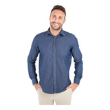 Camisa Jeans Masculina Slim Social Algodão Premium Atacado