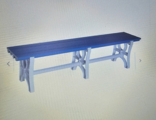 Banca Plástica 43x180x36 Cm Pvc Azul