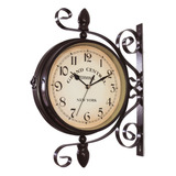 Reloj De Pared Giratorio De Metal Vintage De Doble Cara