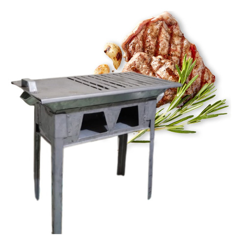 Asador Anafre De Lamina Galvanizada, Desmontable Inoxidable