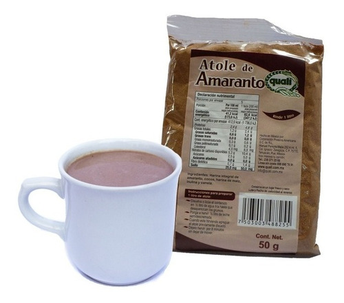 Atole De Amaranto Con Chocolate Y Canela 10 Bolsas