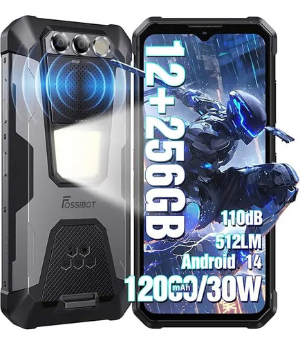 Celular Móvil Fossibot F106 Pro Doble Sim 8gb Ram + 256gb Rom 12000 Mah Batería 103db Altavoz Grande 48mp+20mp Night Vision+ 16mp Sony Cámara 6.58fhd+ | Meses sin interés