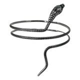 Pulseira Bracelete Serpente Cobra 9 Cm  Em Metal Prateado