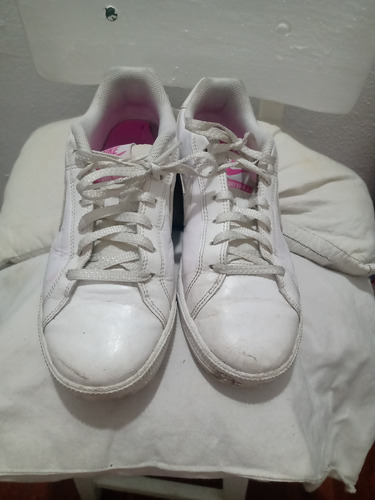 Zapatillas Nike Blancas Con Rosa Talle 37 Cuero