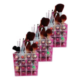 3 Porta Labiales Organizador 16 Pzs Y Brochas 