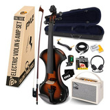 Violín Eléctrico Pyle 4/4 Con Amplificador Y Accesorios Comp